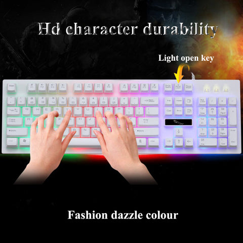 Backlight LED USB Wired Gaming Keyboard w/ 2000 DPI Mouse