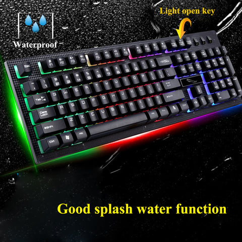 Backlight LED USB Wired Gaming Keyboard w/ 2000 DPI Mouse