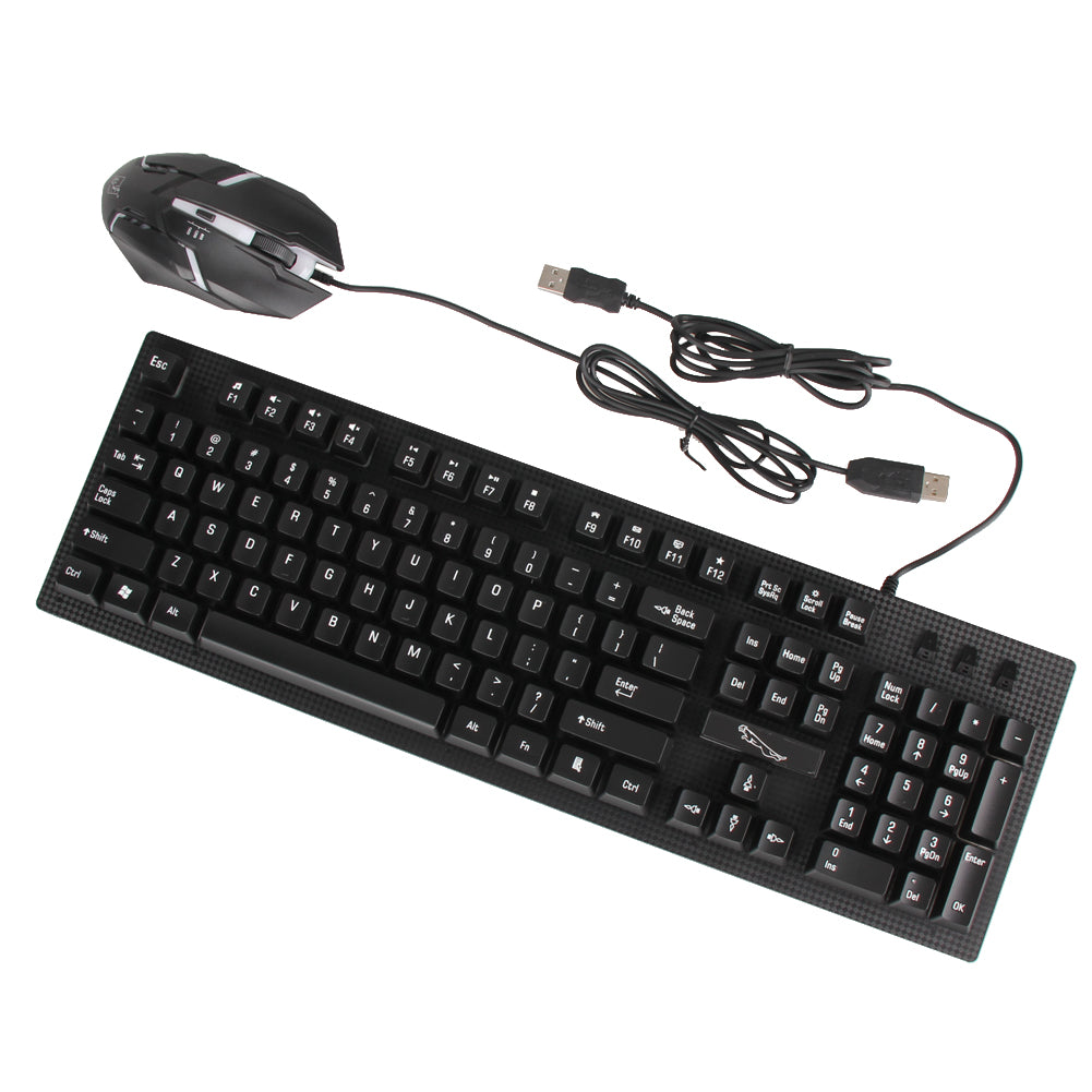 Backlight LED USB Wired Gaming Keyboard w/ 2000 DPI Mouse
