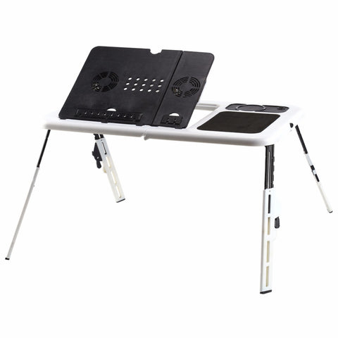 Adjustable Portable Laptop Desk w/ Tray USB Cool Fans