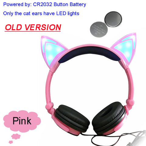 Cat Ear LED Flashing Glowing Headset Gaming Headphone