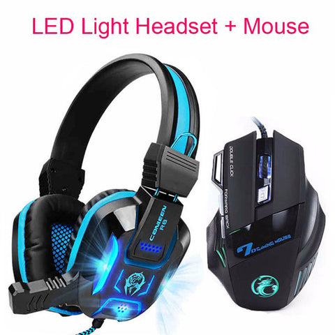 Heavy Bass LED Light Gaming Headphone w/ Mouse