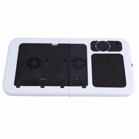 Adjustable Portable Laptop Desk w/ Tray USB Cool Fans