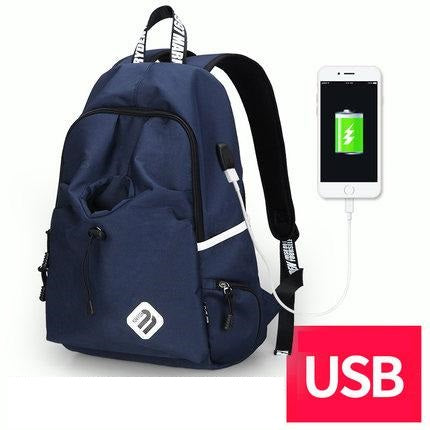 USB Charge Waterproof Nylon Laptop Backpack