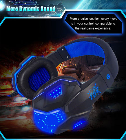 Gaming Big Glowing Headphone w/ Microphone LED Light