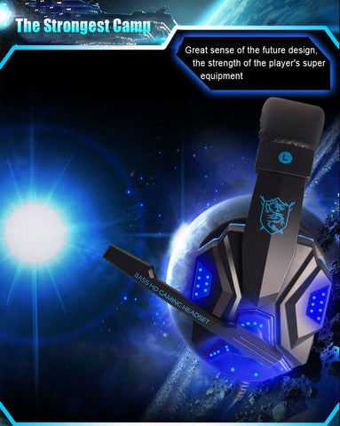 Gaming Big Glowing Headphone w/ Microphone LED Light