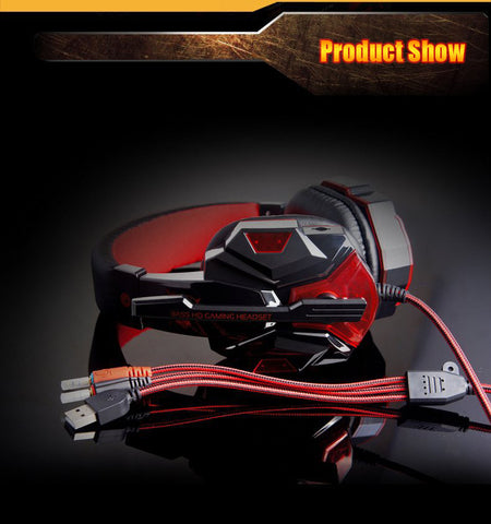 Gaming Big Glowing Headphone w/ Microphone LED Light