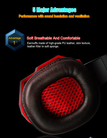 Gaming Big Glowing Headphone w/ Microphone LED Light