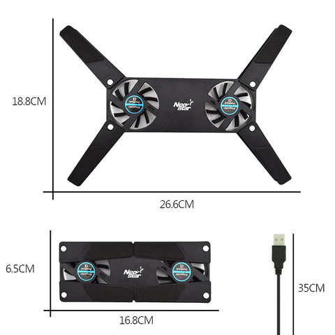 Rotatable USB 2 Fans Cooling For 10-17" PC Laptop