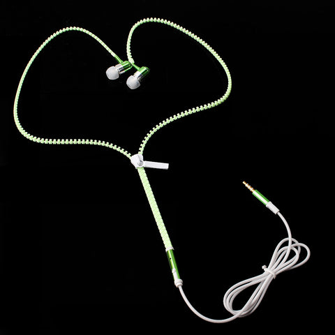 Cute Glow In The Dark Metal Earphones with Mic