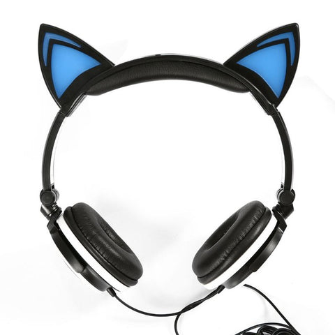 Foldable Flashing Glowing Cat Headphone w/ LED Light