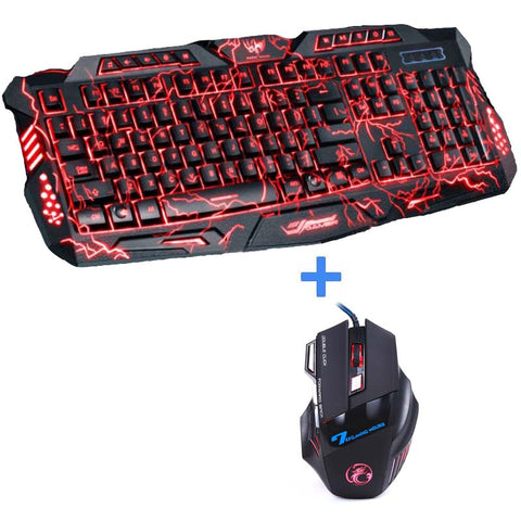 USB Wired LED Breathing Backlight Pro Gaming Keyboard Mouse Combo