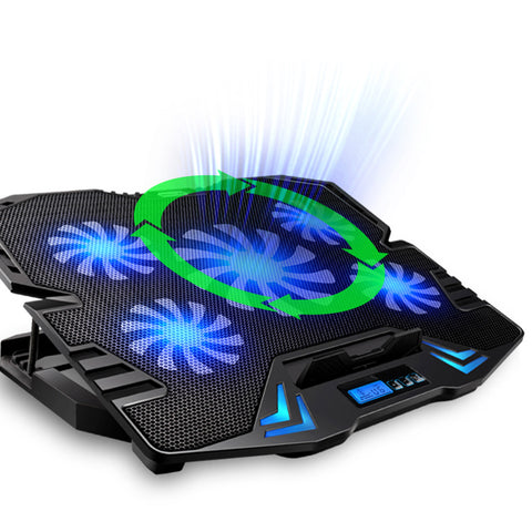 12-15.6 inch Quiet USB Laptop Cooling Pad w/ 5 Fans Light