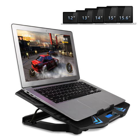 12-15.6 inch Quiet USB Laptop Cooling Pad w/ 5 Fans Light