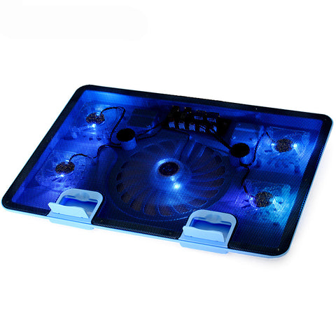 5 fans 2 USB Laptop Cooling Pad Stand Cooler Silence LED