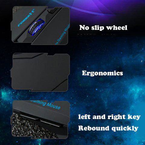 SILENT FROSTED ERGONOMICS 2400DPI USB 6D WIRED OPTICAL GAMING MOUSE