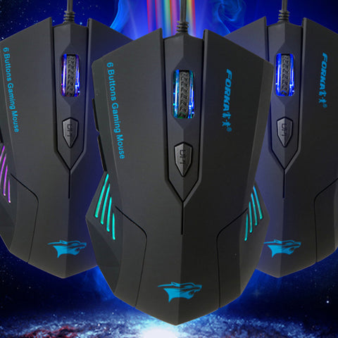 SILENT FROSTED ERGONOMICS 2400DPI USB 6D WIRED OPTICAL GAMING MOUSE