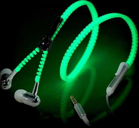 Cute Glow In The Dark Metal Earphones with Mic