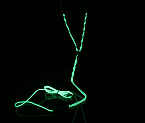 Cute Glow In The Dark Metal Earphones with Mic
