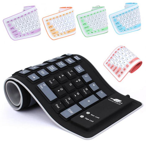 Foldable Silicone USB Wired Silicon Flexible Soft Waterproof Keyboard