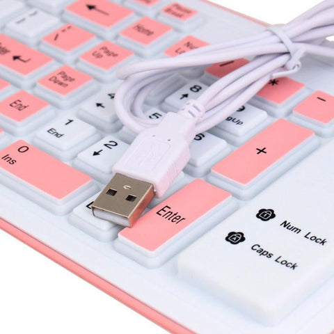 Foldable Silicone USB Wired Silicon Flexible Soft Waterproof Keyboard