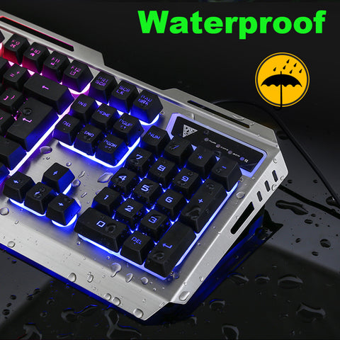 Wired Backlit USB Gaming Keyboard w/ 3200DPI Optical Gamer Mouse