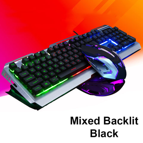 Wired Backlit USB Gaming Keyboard w/ 3200DPI Optical Gamer Mouse