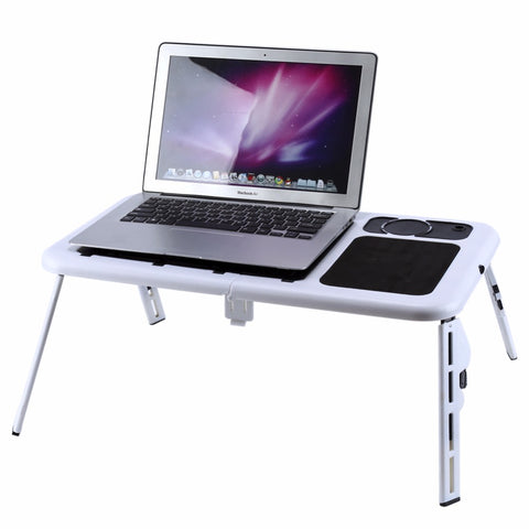 Adjustable Portable Laptop Desk w/ Tray USB Cool Fans
