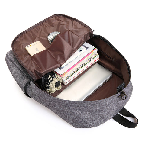 Canvas USB Charging Laptop Backpack