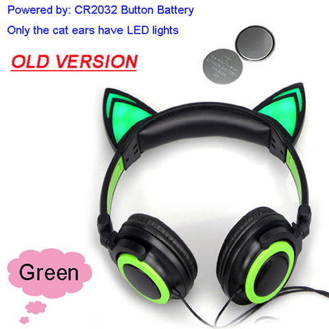 Cat Ear LED Flashing Glowing Headset Gaming Headphone