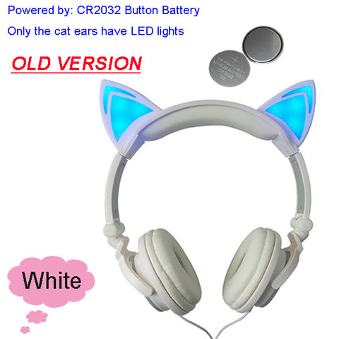 Cat Ear LED Flashing Glowing Headset Gaming Headphone
