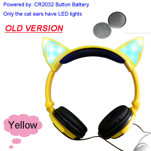 Cat Ear LED Flashing Glowing Headset Gaming Headphone