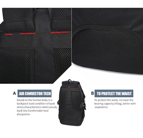 Extra large USB Travel Waterproof 14-17 inch Backpack