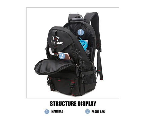 Extra large USB Travel Waterproof 14-17 inch Backpack
