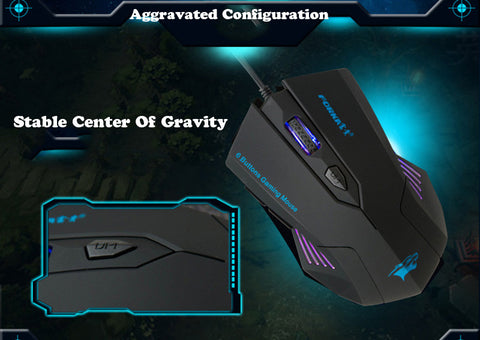 SILENT FROSTED ERGONOMICS 2400DPI USB 6D WIRED OPTICAL GAMING MOUSE