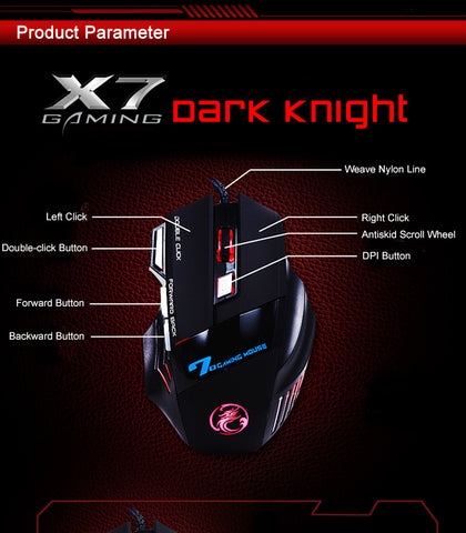 7 Button 5500 DPI LED Optical USB Wired Gaming Mouse