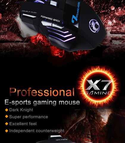 7 Button 5500 DPI LED Optical USB Wired Gaming Mouse