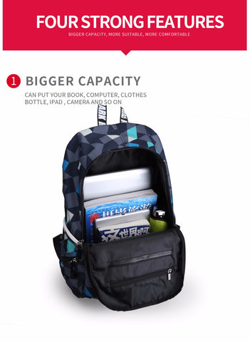 USB Charge Waterproof Nylon Laptop Backpack