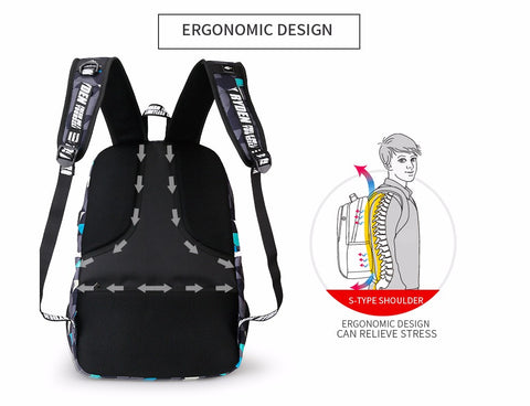 USB Charge Waterproof Nylon Laptop Backpack