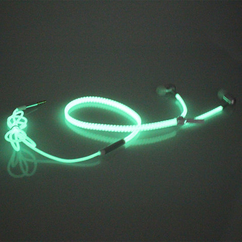 Cute Glow In The Dark Metal Earphones with Mic