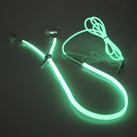 Cute Glow In The Dark Metal Earphones with Mic