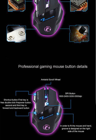 Heavy Bass LED Light Gaming Headphone w/ Mouse