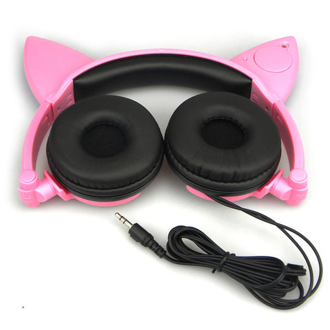 Cat Ear LED Flashing Glowing Headset Gaming Headphone