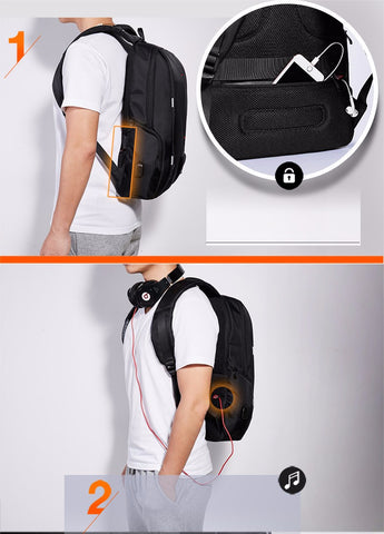 17" Waterproof USB Charging Laptop Backpack