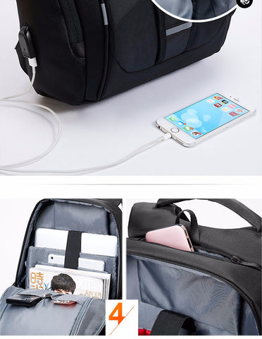 17" Waterproof USB Charging Laptop Backpack