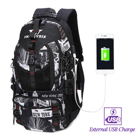 Extra large USB Travel Waterproof 14-17 inch Backpack