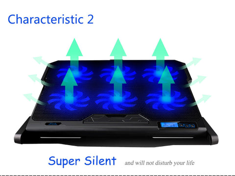 2 USB Ports and Six Cooling Fan for 14.6"-16" Laptop