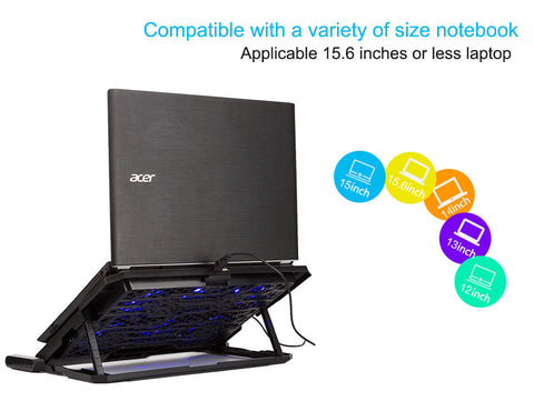 2 USB Ports and Six Cooling Fan for 14.6"-16" Laptop