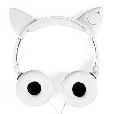 Foldable Flashing Glowing Cat Headphone w/ LED Light