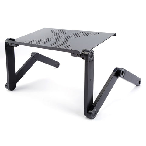 Black Foldable Adjustable Laptop Table Stand w/ Tray
